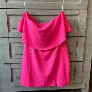 Pink strapless Mini dress